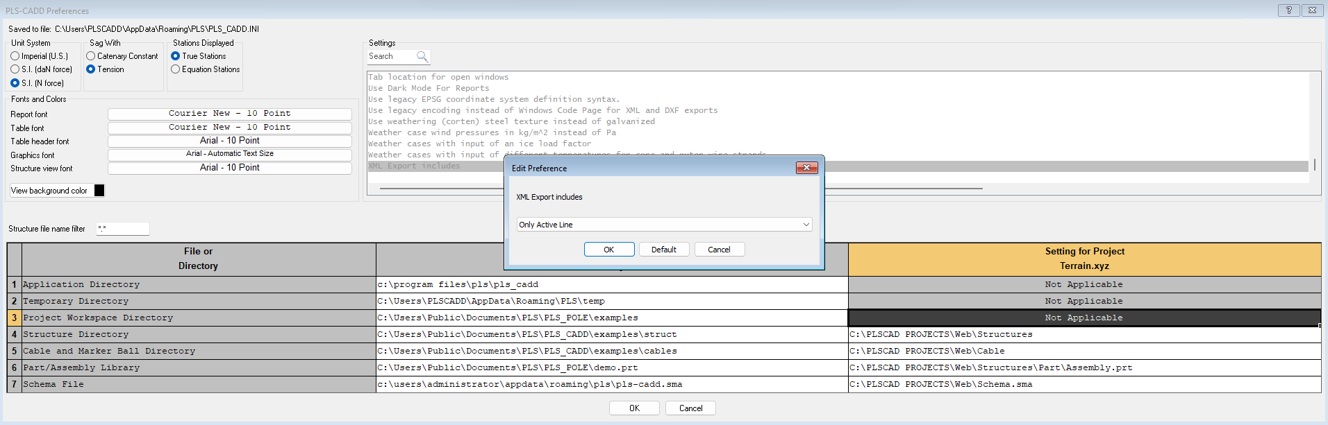 PLS CADD tutorial screenshot