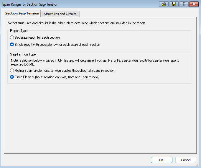 Screenshot guide for PLS-CADD sag-tension report settings